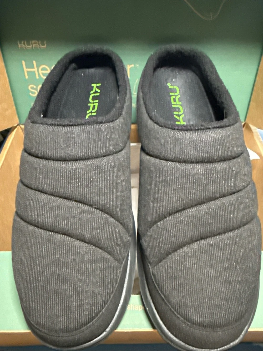 KURU Men’s Black Quilted Slip-On Comfort Loafers